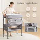 Baby Changing Table with Wheels, Maydolly Portable Foldable Changing Table, Waterproof Diaper Changing Station, Adjustable Height Changing Station, Mobile Nursery for Newborn and Infant (Grey) by TinyTreasures Baby Boutique
