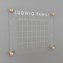 Personalized Clear Acrylic Calendar for Wall, Calendar Whiteboard for Wall, Dry Erase Wall Calendar, Wall Calendar Organizer System for Home (Block, White, 14"W x 11"H) by TinyTreasures Baby Boutique