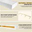 Floating Shelves 3 inch Thick for Wall Set of 2,Solid Pine Wood Wall Mount Shelf for Kitchen Living Room Bedroom Bathroom,8" D x 36" L x 3" H-White by CozyNest Decor