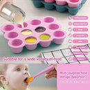 Baby Food Storage 12 x 1.5OZ Silicone Freezer Tray with Lid, Food Grade Silicone Containers for Purees & Vegetables Pink by TinyTreasures Baby Boutique