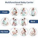 Baby Carrier with Hip Seat, Ergonomic M Position 6in1 Baby Carrier Newborn to Toddler,Head Support and Breathable Mesh Newborn Carrier,Adjustable Baby Holder Carrier for Dad&Mom-Green by TinyTreasures Baby Boutique