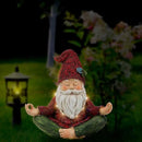 Garden Yoga Gnome Statue, Outdoor Gnomes Figurine with Solar Lights, Knome in Yoga Pose for Garden Decor, Elf Sculptures and Statues for Patio Lawn Yard by CozyNest Decor