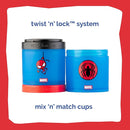 Whiskware Marvel Stackable Snack Containers for Babies, Kids, and Toddlers, 3 Stackable Snack Cups for School or Travel, Formula Friendly, Cupholder Friendly, Spider-Man by TinyTreasures Baby Boutique