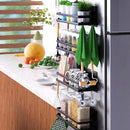 Magnetic Spice Rack for Refrigerator,Magnetic Shelf Fridge Organizer for Kitchen, Space Saver Container for Kitchen/Apartment, Drill Free, Black 2 Pack by CozyNest Decor