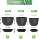 Plant Pots 12/10/9 Inch Pots, Set of 3 Plastic Planters with Drainage Holes and Saucers,Plastic Flower Pots,Nursery Planting Pot for Indoor Out Door Plants（Black） by GreenHaven Gardens