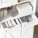 ANWBROAD 67” Bathroom Storage Cabinet Tall Storage Cabinet with Adjustable Shelves and Drawers Freestanding for Bathroom Kitchen Pantry Living Room Cabinet USBC002W by CozyNest Decor