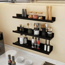 Giftgarden 24 Inch Black Floating Shelves Wall Mounted Woodgrain Picture Ledge Shelf for Storage Bedroom Bathroom Kitchen Living Room Office, Set of 3 Different Sizes by CozyNest Decor