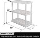 Oskar Storage Shelves - Bathroom Wall Organizer, Kids Room Toys Book Shelf, No Drill Heavy Duty, Kitchen Closet Garage Outdoor 3 Tier Stackable Plastic Shelving Unit by TinyTreasures Baby Boutique