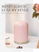 Essential Oil Diffusers,Diffusers for Essential Oils Large Room,110ML Ceramic Diffuser with USB Cable, Warm Ambient Light, Aromatherapy Diffuser Home Decor, Gift Choice, Pink by TinyTreasures Baby Boutique