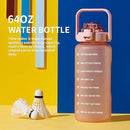 64oz,100oz,128oz Large Motivational Water Bottle with Time Marker, Leakproof & BPA Free Half Gallon Big Water Bottle with Straw Handle Tritan Frosted Water Jug for Gym,Fitness,Outdoor Sports by CozyNest Decor