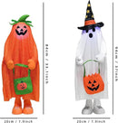 37" Front Porch Light up Halloween Ghost Figure Décor, Kit Standing Trick or Treat Indoor and Outdoor Decorations-Start by CozyNest Decor