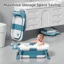 TPN Collapsible Baby Bathtub, Baby Bath Tub with Soft Cushion & Real-Time Thermometer, Baby Bathtub Infant to Toddler Tub (0-36 Months), Portable Newborn Travel Bath tub by TinyTreasures Baby Boutique