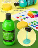 Nicpro 18 Colors Large Washable Paint Set for Kid (8.4oz,250 ml), Acrylic Bulk Paint Supplies Non Toxic Children Tempera Paint for Art, Craft DIY, Poster & Finger Paint, School, Home,Classroom, Party by TinyTreasures Baby Boutique