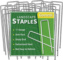 Landscape Staples Galvanized 10 Inch 120 Pcs, Metal Garden Stakes 1.6 Inch, Garden Staples for Lawn 11 Gauge by CozyNest Decor