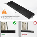Floating Shelves for Wall, 40" W x 8" D x 1.5" H, Wooden Wall Mounted Display Shelves with Invisible Brackets for Living Room, Bedroom, Bathroom, Kitchen Decor and Storage, Set of 2, Black by CozyNest Decor
