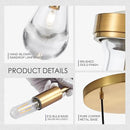 3-Light Raindrop Pendant Light Fixtures, Brass Glass Pendant Lighting, Teardrops Modern Hanging Light for Entryway Foyer Kitchen Island Dining Living Room Hallway by CozyNest Decor