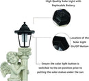 Angel Statue with Solar Lights (Right) 19.7 Inch, Outdoor Solar Angel Garden Statue with Roma Pillar for Garden Lawn Deocr, Christian Religious Gift by GreenHaven Gardens