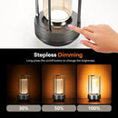 Portable Metal Table Lamp for Indoor/Outdoor ,Rechargeable Cordless LED Lamp, 3-Colour Infinitely Dimming Battery Powered Small Desk Lamp, Restaurant/Bedroom/Bar/Coffee/Camping Light (Grey Set of 2) by CozyNest Decor