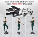 Sunny Health & Fitness Mini Stepper for Exercise at Home, Stair Step Workout Machine with Resistance Band and Over 300lb Weight Capacity, Optional Twist Motion and Free SunnyFit App Connection by CozyNest Decor