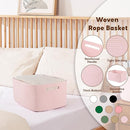 OIAHOMY Storage Basket for Shelves, Closet Cube Storage Bins Baskets for Clothes Blanket Towels, Baby Nursery, Toy Baskets Box, Woven Rope Basket, 17.72*12.99*7.87 IN, 2 Packs Mixed Pink by TinyTreasures Baby Boutique