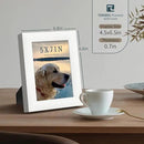 5x7 Picture Frame 3 Pack - White Woodgrain, Solid Wood & HD Tempered Glass, Table Display or Wall Hanging by CozyNest Decor