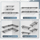 4 Pack Heavy Duty Garage Wall Shelving Set (1.5x4ft), Wall Mounted Garage Shelves 1000lbs Capacity, 18"x96" Shelf Storage Rack Floating Shelves, Black by GreenHaven Gardens
