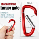 sprookber 4" & 5" Extra Large Aluminum Carabiner D Ring, Caribeener Clips, Spring Snap Hook for Keychain Clip, Set of 4 by TinyTreasures Baby Boutique