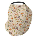 Thanksgiving Turkey Pumpkins Car Seat Covers Vintage Autumn Leaves Stretchy 5-in-1 Cover Adjustable Infant Carseat Cover Canopy Fall Harvest Breathable Nursing Cover-Up by TinyTreasures Baby Boutique