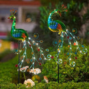VEWOGARDEN 2 Pack Solar Stake Lights Outdoor Waterproof Metal Peacock Solar Lights for Yard Garden Patio Pathway Walkway, Green by GreenHaven Gardens