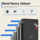 71" Tall Kitchen Pantry Cabinet, Pantry Storage Cabinet with Doors and Shelves, Metal Food Pantry Cabinets with Handles, Black Freestanding Cupboard for Living&Dining Room-Assemble Required by CozyNest Decor