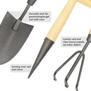 Japanese Gardening Tools Set, 3 Pcs Garden Tools Set, Nickel Plated Stainless Steel Heavy Duty Gardening Tools Kit, Hand Trowel, Dibble and Hand Rake by GreenHaven Gardens