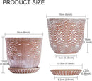 Gepege 6 Inch Beaded Ceramic Planter Set of 2 with Drainage Hole and Saucer for Plants, Indoor-Outdoor Large Round Succulent Orchid Flower Pot by GreenHaven Gardens