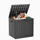 31 Gallon Resin Deck Box, Lockable Patio Outdoor Storage Box for Furniture, Garden Tools and Tools Storage, Waterproof Outside Storage Boxes - Black by CozyNest Decor
