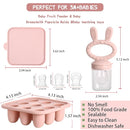 WAJIAYON Baby Breastmilk Popsicle Molds & Baby Fruit Feeder (4 Pack), Infant Food Freezer Tray Storage Containers, Silicone Teething Pacifier Feeder and Teether for Babies（Pink&Purple） by TinyTreasures Baby Boutique