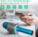 KIDWILL Wireless Bluetooth Karaoke Microphone for Kids, 5-in-1 Portable Handheld Karaoke Mic Speaker Player Recorder with Adjustable Remix FM Radio for Kids Girls Boys Teens Birthday (858-Blue) by TinyTreasures Baby Boutique