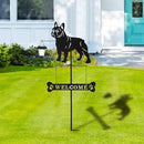 BAYN Solar French Bulldog Silhouette Dog Breed Welcome Sign with a Lantern Outdoor Decorative Garden Stakes for Yard, Lawn, Patio, Pathway by CozyNest Decor