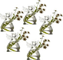 Angel Design Glass Vases Clear Flower Plant Terrarium Container Hanging Vase Wedding Decor Garden Ornaments Hanging Planter (Pack of 5) by CozyNest Decor