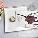 White Decorative Tray, Square Serving Tray with Handles, Plastic Coffee Table Tray for Ottoman, Living Room, Kitchen Tabletop, 13"x13"x1.6" by CozyNest Decor