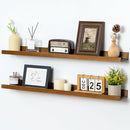 Picture Ledge Wall Shelves 36 inch Width Set of 2, Solid Pine Wood Rustic Floating Ledge Shelves for Wall for Kids' Room Bedroom Kitchen Bathroom Living Room Nursery Display Wall Decor, Walnut by TinyTreasures Baby Boutique