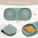 Silicone Foldable Novelty Dinner Plates,Baby Plates Travel Essential with Forks and Spoons,Microwave & Dishwasher Safe,Sage by TinyTreasures Baby Boutique