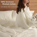 PHF 100% Cotton Waffle Blanket Oversized King 120"x120", Lightweight Breathable Extra Large 10'x10' Summer Blankets for Bed, Giant Big Luxury Aesthetic Woven Bedding for Home Decor, Cannoli Cream by CozyNest Decor