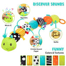 Baby Stuffed Animal Toys for 0-6 6-12 Months, Baby Musical Caterpillar Tummy Time Toys for Babies 3 6 9 12 18 Months, Newborn Infant Sensory Toys Christmas Gifts Stocking Stuffers by TinyTreasures Baby Boutique