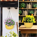 Hanging Planters for Indoor Plants, 3 Pack Hanging Baskets for Plants, Self Watering Plant Hanger for Indoor Plants, Round Hanging Plant Pot with Drainage Holes and Chains, Yellow by GreenHaven Gardens