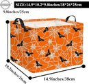 HIYAGON Rectangular Halloween Basket for Boys and Girls Kids Trick or Treat Pumpkin Basket for Halloween Parties Cute Storage Bin Organizer Box Room Decor(Bat spider web) by TinyTreasures Baby Boutique