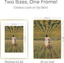 Homeforia A1 Poster Frame Gold, High End Metal 23.4 x 33.1 inches Large Picture Frames with Mat 16.5 x 23.4 for Photo, A1 Size Frames Matted to A2 Print, 23.4x33.1 Thin Frame, Tempered Glass, Set of 1 by CozyNest Decor