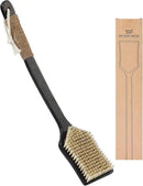 Back Scrubber Shower Brush,Dry Brushing Body Brush with 17.7 Inch Curved Long Handle, Natural Bristles for Lymphatic Drainage, Soft & Stiff Bristles Available (Stiff-Thick Boar Bristles) by CozyNest Decor
