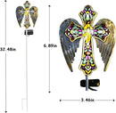 TEDOF Solar Glass Cross Stake Lights Outdoor Garden Lights,Cemetery Decorations for Grave,Jesus Cross Angel Wings Memorial Gifts for Mom,Yard Lawn Garden Patio Christmas Decor by GreenHaven Gardens