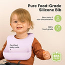 KeaBabies 2-Pack Silicone Baby Bibs for Eating - Sturdy Food-Grade Silicone Bibs for Babies Girl, Boy, Large Food Catcher, Clean & Put On Easily, Waterproof Toddler Feeding Essentials (Amethyst) by TinyTreasures Baby Boutique