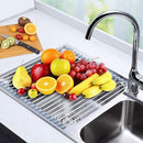 Searik Stainless Steel Over The Sink Dish Drying Rack, Roll Up Foldable Kitchen Sink Drainer Rack (17.7"x 11.8") by CozyNest Decor