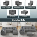 L Lengend Vansen Modular Sectional Sofa U Shaped Couch with Ottoman Modern Reversible Corner Sectional Couch for Living Room (Dark Grey, U Shaped Sofa-1) by CozyNest Decor